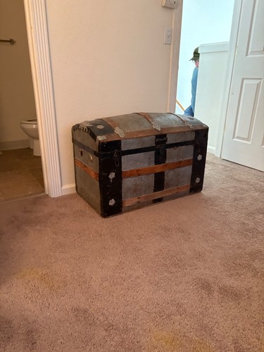 Antique steamer trunk chest - trunk,