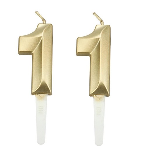 Gold number candle 11th - number,