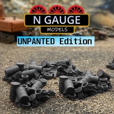UNPAINTED- N Scale Gauge 1:148 Scrap Yard Junk Pile's (Landfill Barrel 1:160)