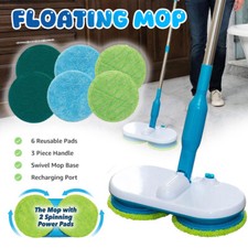Electric Floating Mop |Rechargeable Motorised Spin Mop | With 6 Cleaning Pads UK