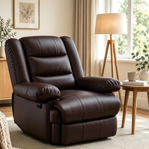 Manual leather recliner - pu,