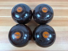 4 Wooden Lawn Bowls Thomas