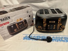 Haden 205377 Heritage Black & Copper 4 Slice Toaster (READ)