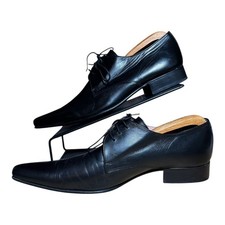 Ask The Missus Black Leather Uppers Dress Shoes. Size 10.5 UK 