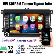 For VW GOLF MK5 MK6 CarPlay Car Stereo Radio Android 12 Player GPS Head Unit 32G