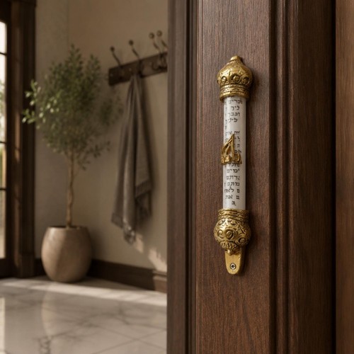 Clear mezuzah case hebrew - clear,