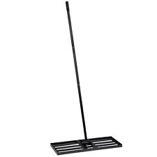 Lawn Leveling Rake 30"x10" Level Lawn Tool with 75" Steel Extended Handle -Black