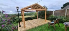 Wooden Hot Tub Shelter, Gazebo, Garden Pergola, 4mx3m Roof Canopy DIY Kit