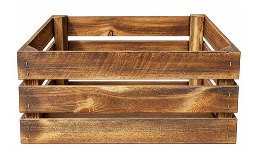 Rustic wooden storage crate - wooden,