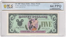 1987 R-006 $5 Disney Dollar
