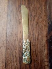 Antique Japanese Brass Page Turner or Letter Opener  Buddah Gourd 3 Toed Dragon