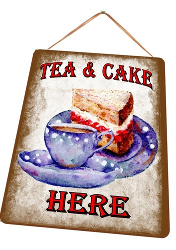 Tea cake vintage sign - cake,