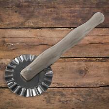 Fluted Pastry Wheel | Wooden Handle Pasta Dough Cutter Slicer | Baking Tool