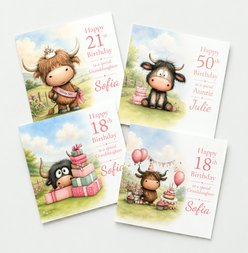 Highland cow personalised - cow,
