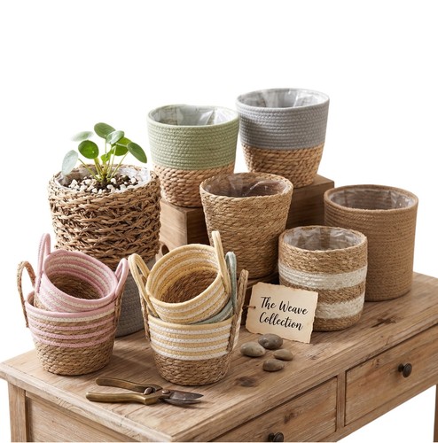 Woven seagrass indoor plant - seagrass,