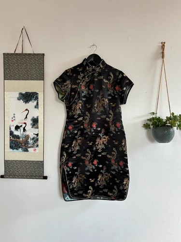 Lingkang black cheongsam - , dress