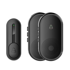 1 Call Button + 2 Mini Door Chime Receiver 55 Music 300M Wireless Door Chime