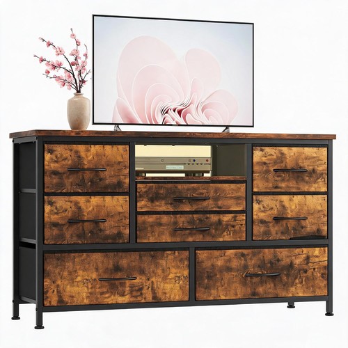 Drawer led dresser stand - 8-drawer, tv