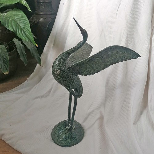 Bronze figure crane - crane, bird