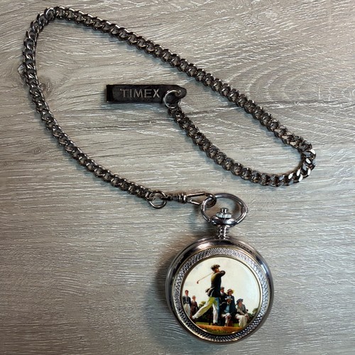 Timex golfer pocket watch with - pocket,