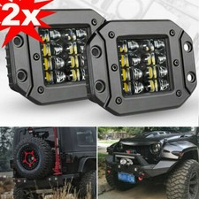 2x 5'' Car Truck 4x4 Front Rear Bumper Flush Mount LED Work Light Bar 4-Row Pods