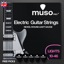 Electric Guitar Strings 10-46 Gauge Nickel Wound 6 String Set 5 Free Picks