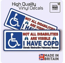 2 X COPD - Not All Disabilities Are Visible - Car Sticker - Disability Badge