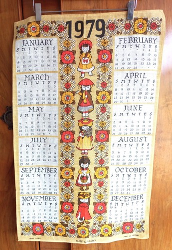 Vintage kitsch 1979 tea towel - vintage,