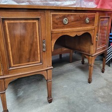 Antique Edwardian Inlaid Bow Fronted Sideboard Dresser