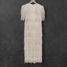 Vintage 90s Cattiva New York Lacy Sheath Evening Dress Size 8 Wedding USA Made