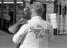 A Newspaper Vendor Selling Copies Of The Sporting Life 1963 Old Photo