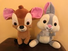 Disney Cuties Bambi & Thumper Soft Plush Comforter Toys x 2