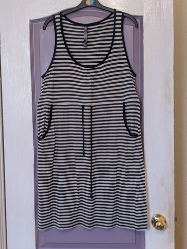 Navy cream striped - striped, cotton