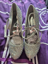 Beautiful Sparkly Krasceva Silver High Heel Shoes Size 5 Worn Once