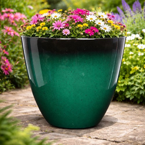 Large green glazed effect egg - large,