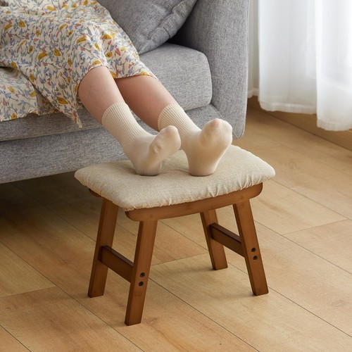 Beige small foot stool ottoman - beige,