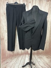 Austin Reed Regent Street Black Dinner Suit Tuxedo Peak Lapels Trevira 38” W30