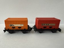 MATCHBOX SUPERFAST FLAT CAR CONTAINER 25 ORANGE OCL WITH SPARE CONTAINER