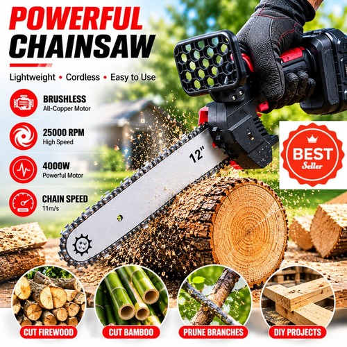 Cordless chainsaw brushless - 12"cordless,