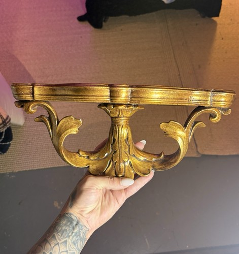 Gold metal pedestal stand - gold,