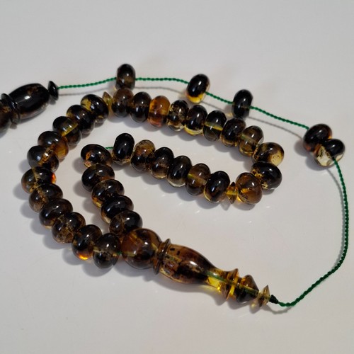 Pressed amber beads rosary - beads,