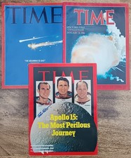 SIGNED TIME MAGAZINE APOLLO 15 ASTRONAUT DAVID SCOTT.SPACE SHUTTLE DISASTER.RARE