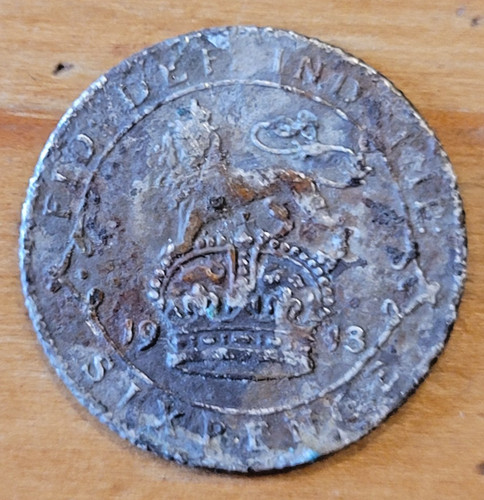 1913 king george sixpence - 1913,
