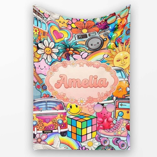 Soft fleece blanket hippie - hippie, van