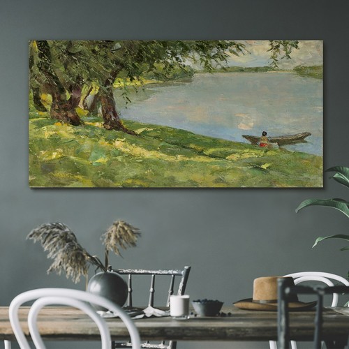 Oil painting boat - oil,