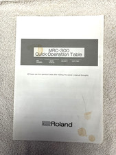 Rare Roland MRC-300 Real Time Recorder Quick Operations Table. + Free Download