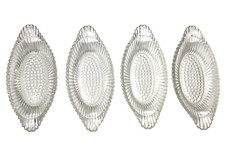 Vintage Set Of 4 Jeanette Banana Split Boat Glass Dishes crystal in box