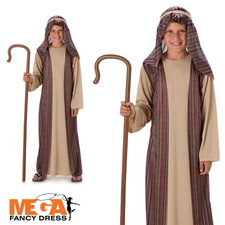 Boy Brown Shepherd Costume Nativity Christmas Kids Fancy Dress Child Xmas Outfit