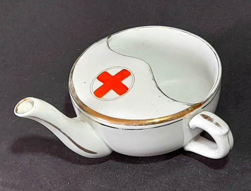 Antique red cross porcelain - red,