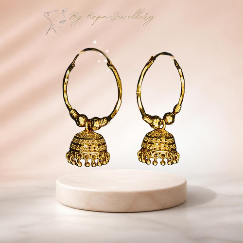 Gold plated indian hoop - plated,